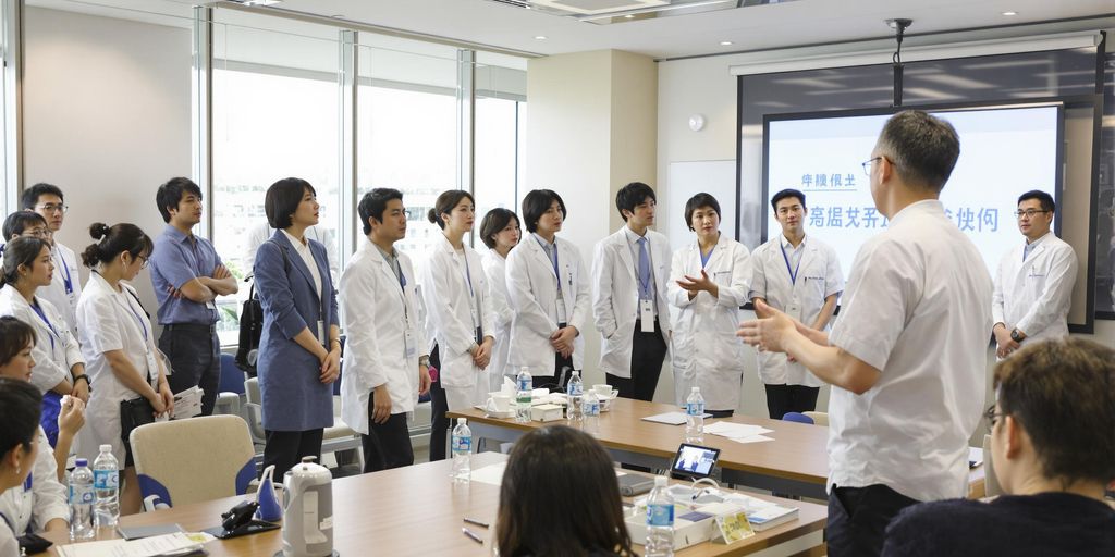 病院経営、未来、戦略を考える人々の様子