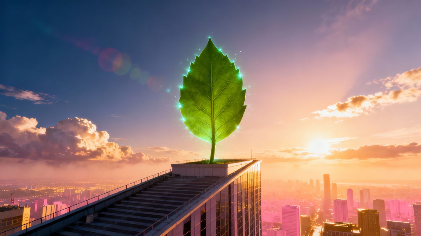 持続可能なビジネス戦略を示す都市の風景