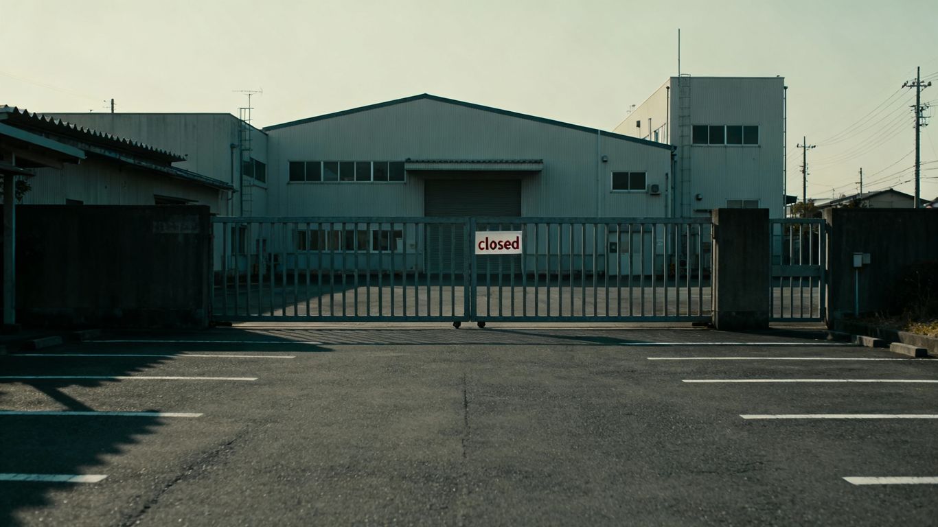 日本企業の工場閉鎖の様子