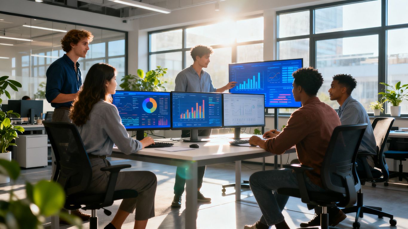 ビジネスパフォーマンス指標の重要性を示すチーム